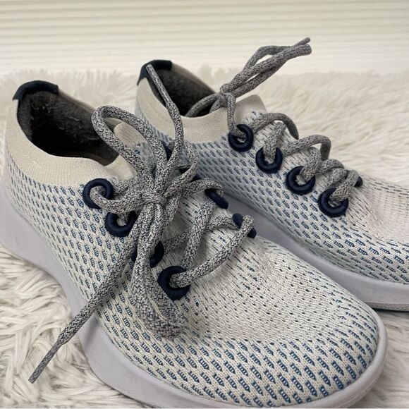 Allbirds Tree Dashers Womens Running Sneakers Shoes Geyser‎ Blue white Size 7 - Picture 9 of 9